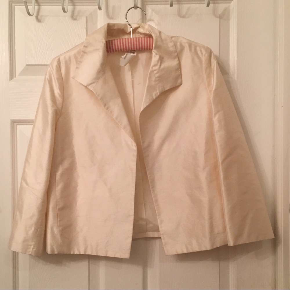 PHILLIPE ADEC 100% ivory silk jacket GORGEOUS